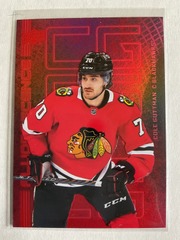 2023-24 Upper Deck Series 2 Fluorescence Red RC #F-25 Cole Guttman Blackhawks